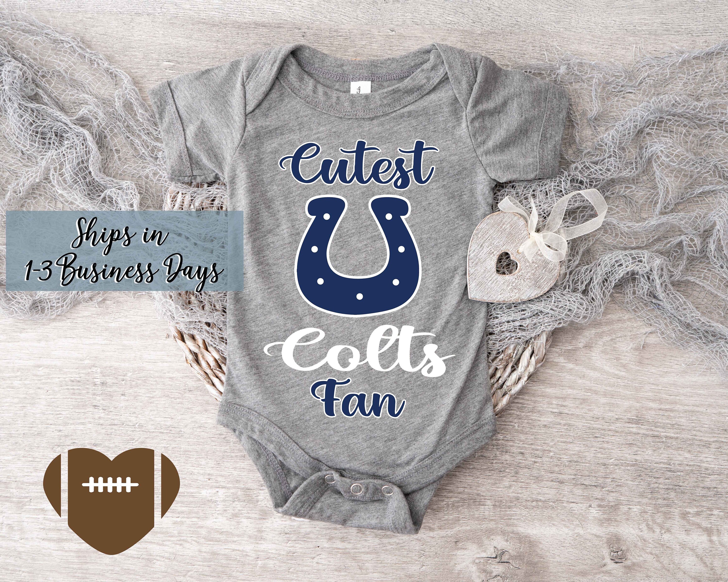 Cutest Colts Fan Babysuit Bodysuit. Personalized Football Fan 