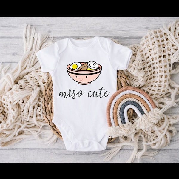 Miso Cute Onesie® Pink Girl - Baby Shower Gift- Baby Boy Clothes- Funny Onesie®- Sushi Onesie®- Cute Baby Onesie®- Baby Onesie®  L-0084