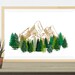 Pine Tree Forest Mountains Printable Wall Art Office Style Clear ...