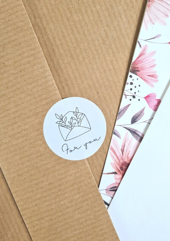 Round Stickers for You Post Flower Envelope Floral - Etsy