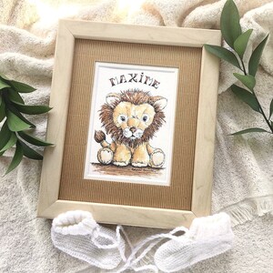 Commande Personnalisée / Naissance/ Cadeau/ Aquarelle et Encre Originale / Décoration chambre enfant/ Illustration/ Bébé garçon /Prénom/ Art