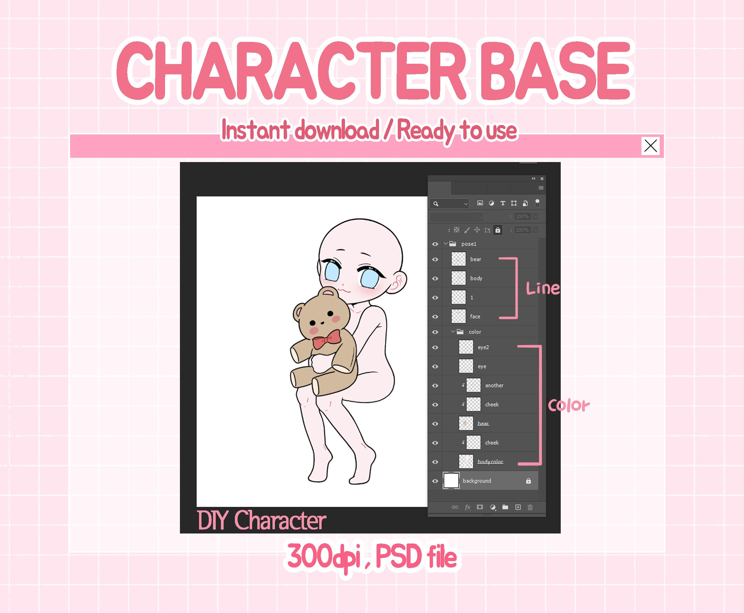 10 Cute Kawaii HD Chibi Bases DIY Anime Poses Layered PSD -  Sweden