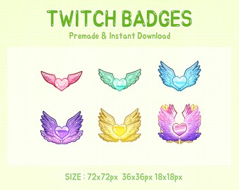 Twitch badges angel wing for stream bit (digital download)