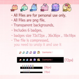 Cute cake bit twtich sub badges for stream. image 3