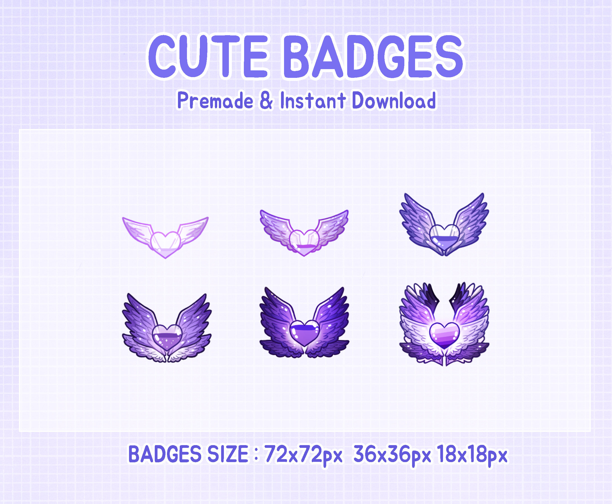 Purple Angel Wing Twitch Sub Badge (digital Download) - Etsy