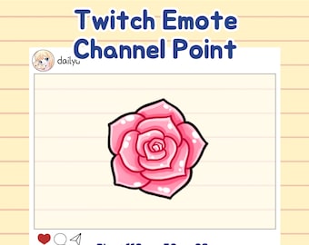 Twitch emote Pink rose flower channel point (Digital Download)