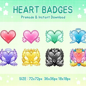 twitch badges cute heart wings bits.