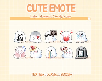 Twitch emote kawaii anime ghost discord emotes (digital download)