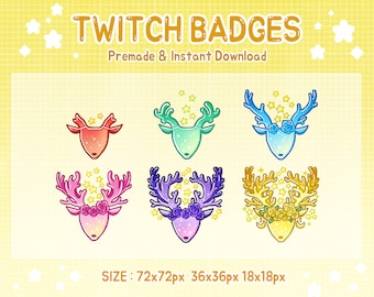 Twitch badges deer antler animal sub badge (digital download)