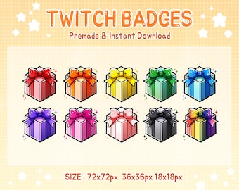 Twitch badges present gift box sub badge (Digital Download)