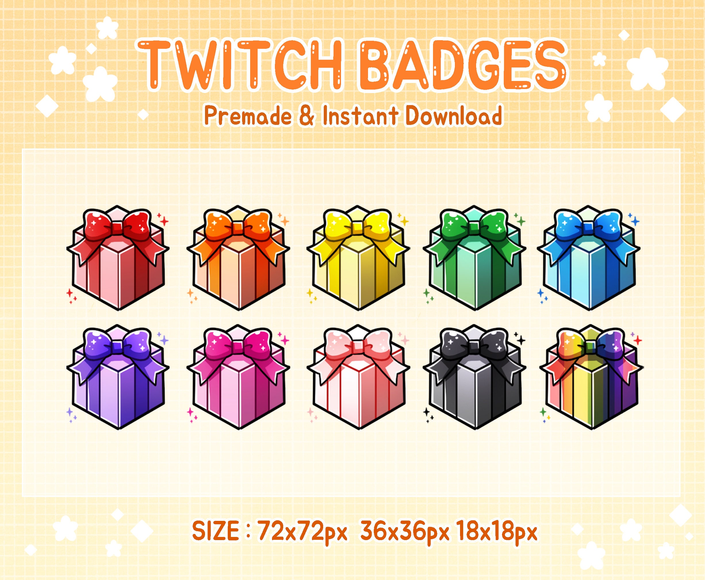 Twitch Badges / Present Gift Box Cute Sub Badge. Etsy