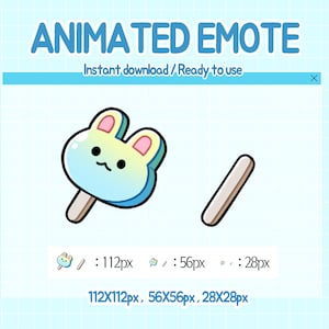 Twitch anime emotes mignonnes glace de lapin.