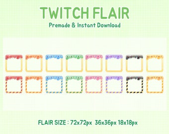 Twitch badges flair melting sweet candy kawaii sub badge (digital download)