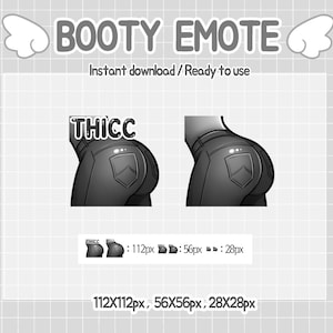 Twitch emotes, black jean booty emotes, discord emote.