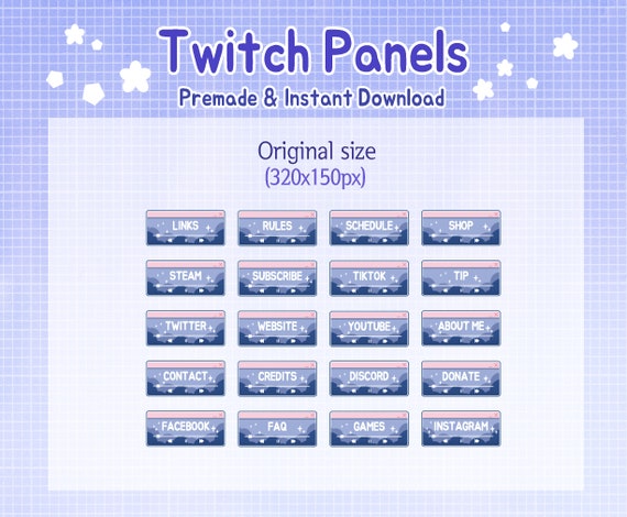 Twitch Panels Niedliches Lila Twitch Panel Etsy De