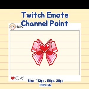 Twitch channel point cute red pink ribbon emotes.