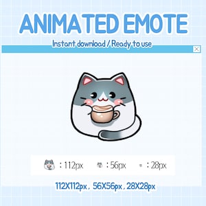 Twitch animated emotes cute cat stream emote.