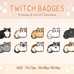 Twitch badges cute cat stream bit.