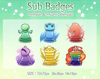 Twitch badge magic chess pieces sub badges (Digital Download)