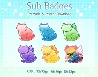 Twitch badge Cat wing sub bit for stream (digital download)