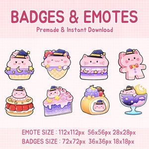 Witchy Cat Cake Emotes & Badges (Digital Download)