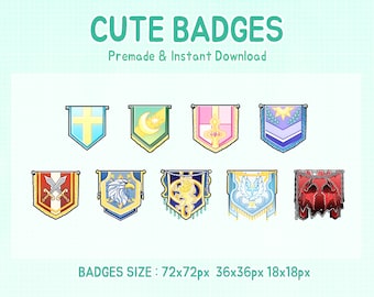 Twitch badge Honor emblem flag sub badges (digital download)