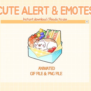 Twitch alerts animated cute cat emotes, stream alert.