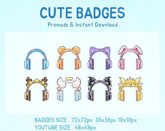 Badge Twitch, badge per abbonamento alle cuffie da gioco (download digitale)
