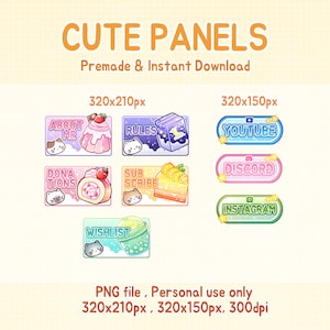 Twitch panels cute cake dessert stream panel.