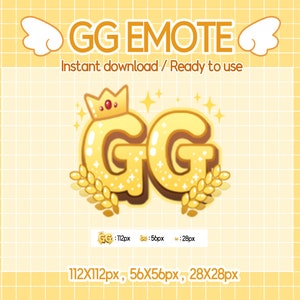 GG Twitch emotes gute Spiel Text Badges.