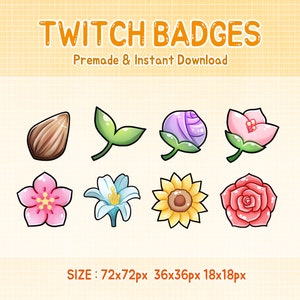 Twitch badges cute flower stream sub badge.