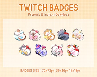Twitch badges sleeping cat sub badge bit (digital download)