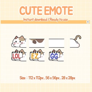 Simpatiche emoticon di contrazione del gatto lungo.