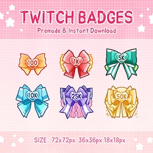 Twitch badges / cute ribbon sub badge.