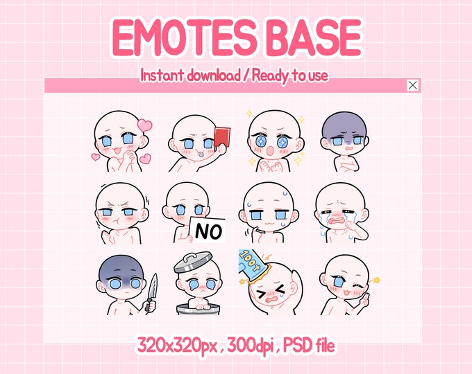 DIY Emote Bases STATIC+ANIMATED With 2 Frames for Animated Emotes ...