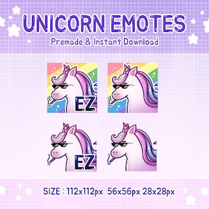 Twitch emotes unicorn EZ text emote