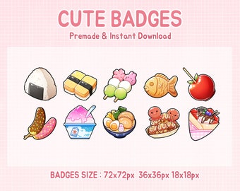 Twitch badges, japan food bit badge, sub badges (digital download)