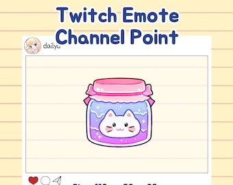 Twitch emote purple pink cat jam bottle channel point (digital download)