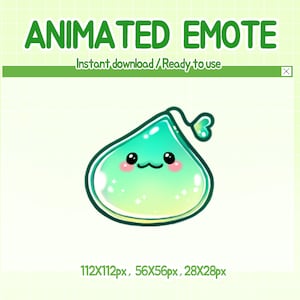 Animated emotes twitch cute slime game emote.