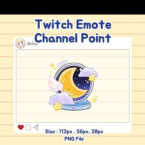 Twitch emotes purple cloud moon star channel point.