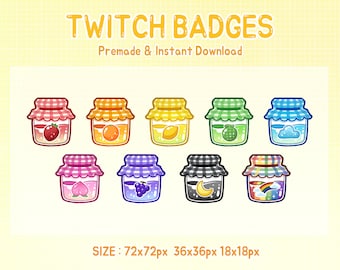 Twitch badge sweet jam bottle sub badges (Digital Download)