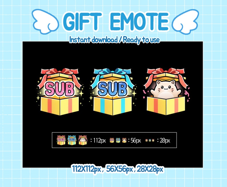 Twitch Emote Gift Sub Text Emotes (digital Download) - Etsy
