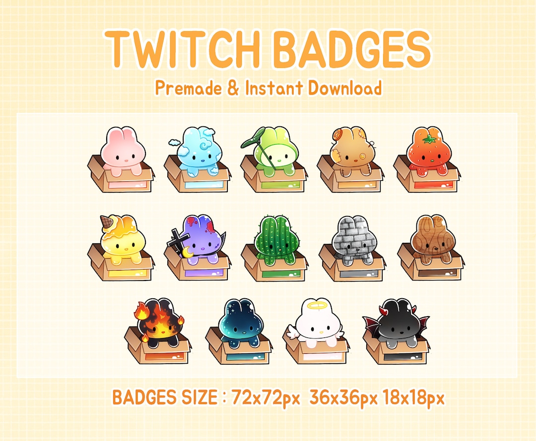 Twitch Badges Bunny in the Box Sub Badge Set (digital Download) - Etsy