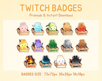 Twitch badges bunny in the box sub badge set (digital download)