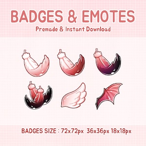 Twitch badges, red wing sub badge, stream bit.