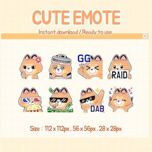Twitch cute fox emotes for stream.
