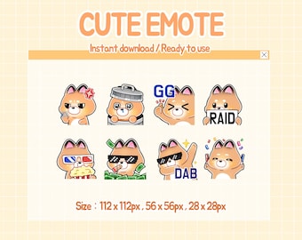 Twitch anime fox emote set for stream (digital download)