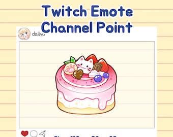 Twitch pink cake emote cat channel point(digital download)