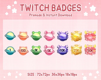 Twitch badges, space planet universe sub badge (digital download)