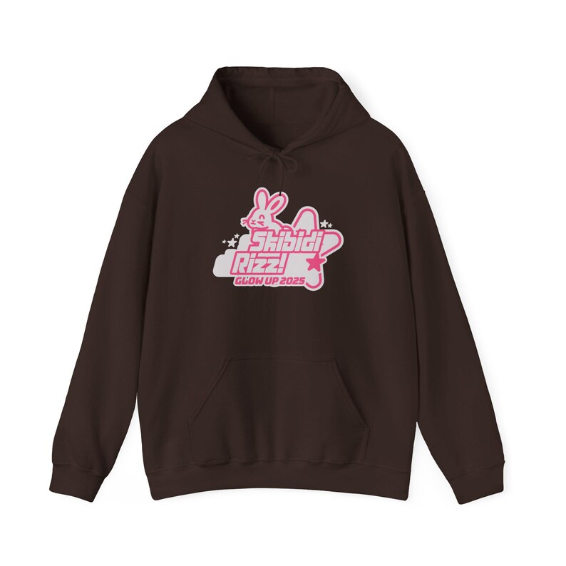 Skibidi Rizz Hoodie, Pink Rabbit Glow up 2025 Sweatshirt, Funny Cute ...